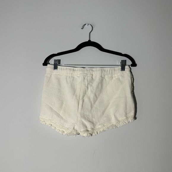 Ban-Jara Cotton Fringe Elastic Tie Off White Shorts size M - Picture 2 of 7